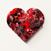 赤、黒、白の流体アート大理石 ノートブック (裏面)