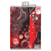 赤、黒、白の流体アート大理石 フラスク (裏面)