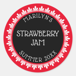 赤、黒、白の缶詰ラベルシール ラウンドシール