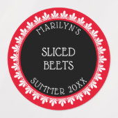 赤、黒、白の缶詰ラベルシール ラベル (デザイン2)