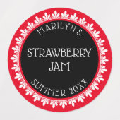 赤、黒、白の缶詰ラベルシール ラベル (デザイン1)