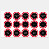 赤、黒、白の缶詰ラベルシール ラベル (シート)