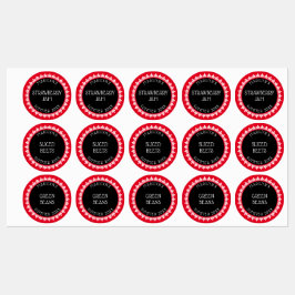 赤、黒、白の缶詰ラベルシール ラベル