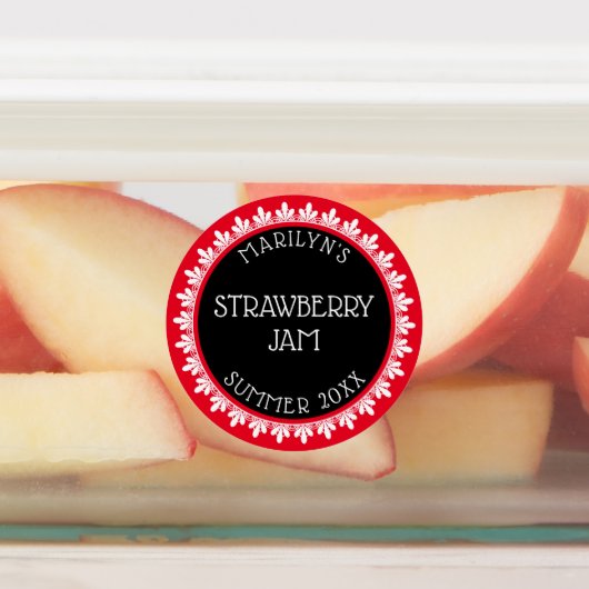 赤、黒、白の缶詰ラベルシール ラベル (貼付)