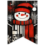 赤、黒、白の雪だるま バンティングフラッグ (第2の旗)