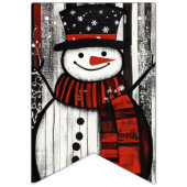 赤、黒、白の雪だるま バンティングフラッグ (第3の旗)