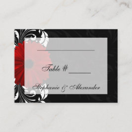 赤・黒・白スクロールガーベラデイジー プレイスカード