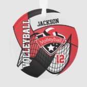 赤・黒・白バレーボール🏐❤ オーナメント (裏面)