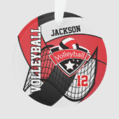 赤・黒・白バレーボール🏐❤ オーナメント (正面)