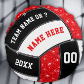 赤、黒、白、バレーボール選手への贈り物 ラウンドクッション