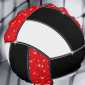 赤、黒、白、バレーボール選手への贈り物 ラウンドクッション