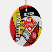 赤、黒、白、金ゴールドバレーボール セラミックオーナメント (右)