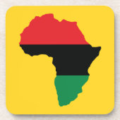赤、黒、緑のアフリカ国旗 コースター (正面)