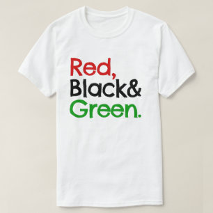 赤、黒、緑のアフリカ系アメリカ人 Tシャツ