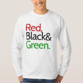 赤、黒、緑のアフリカ系アメリカ人Tシャツ Tシャツ (正面)