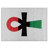 赤、黒、緑のアンク カッティングボード (正面)