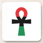 赤、黒、緑のアンク コースター (正面)