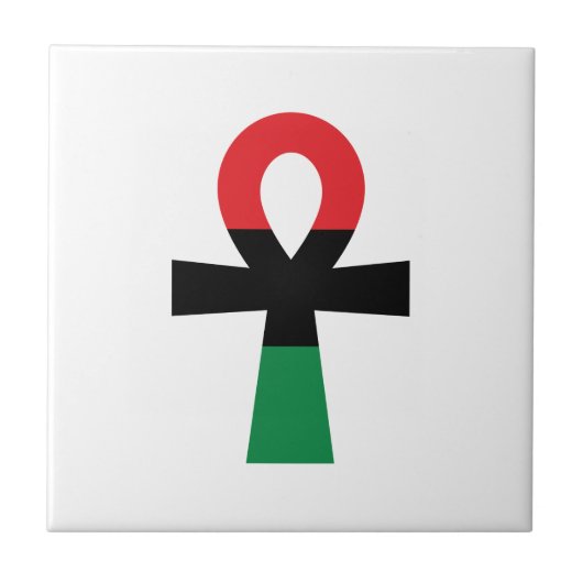 赤、黒、緑のアンク タイル (正面)