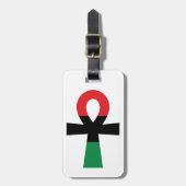 赤、黒、緑のアンク ラゲッジタグ (正面縦)