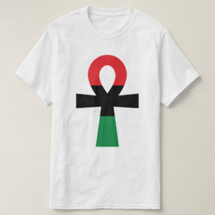 赤、黒、緑のアンク Tシャツ