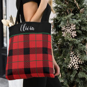 赤・黒・緑のクリスマスプレドカスタム トートバッグ