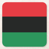 赤・黒・緑の国旗 スクエアペーパーコースター (正面)