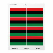 赤・黒・緑の国旗 ラベル (フルシート)