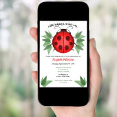 赤、黒、緑の水彩タンポポのベビーシャワー 招待状