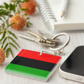 赤、黒、緑の汎アフリカ国旗 キーホルダー (正面右)