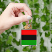 赤、黒、緑の汎アフリカ国旗 キーホルダー (手)