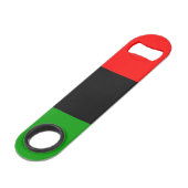 赤、黒、緑の汎アフリカ国旗 スピード栓抜き (正面アングル)