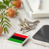 赤、黒、緑の汎アフリカ旗 キーホルダー (側面)