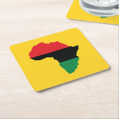 赤・黒・緑アフリカ国旗 スクエアペーパーコースター (アングル)