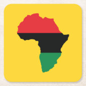 赤・黒・緑アフリカ国旗 スクエアペーパーコースター (正面)