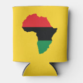 赤・黒・緑アフリカ国旗 缶クーラー (正面)