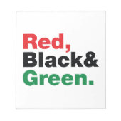 赤、黒、緑。 ノートパッド (正面)