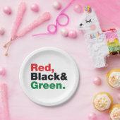 赤、黒、緑。 ペーパープレート (パーティー)
