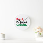 赤、黒、緑 ラウンド壁時計 (ホーム)
