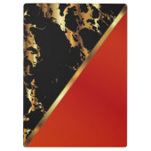 赤、黒、金ゴールド大理石デザイン クリップボード (裏面)