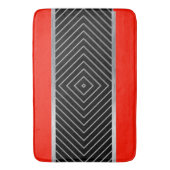 赤、黒、銀、白のストライプ  バスマット (正面縦)