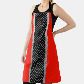 赤、黒、銀、白ストライプ色 エプロン (インサイチュ)