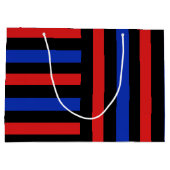 赤、黒、青の各ストライプ ラージペーパーバッグ (裏面)