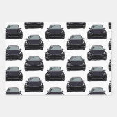 赤、黒、青の電気SUV車 ラッピングペーパーシート (正面)