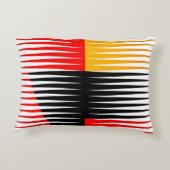赤、黒、黄のアートワーク アクセントクッション (裏面)