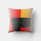 赤、黒、黄のアートワーク クッション (裏面)