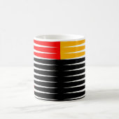 赤、黒、黄のアートワーク コーヒーマグカップ (中央)