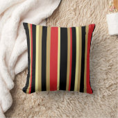赤、黒、黄褐色のストライプの装飾用クッション クッション (ブランケット)