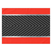 赤、黒、黒、白のピンストライプ テーブルクロス (正面(横))