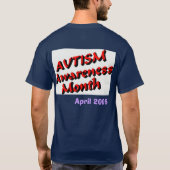 赤、2006年4月の自閉症の認識度月 Tシャツ (裏面)