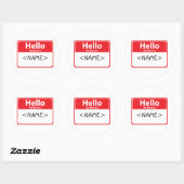 赤 Hello My Name is , <NAME> ラウンドシール (シート)